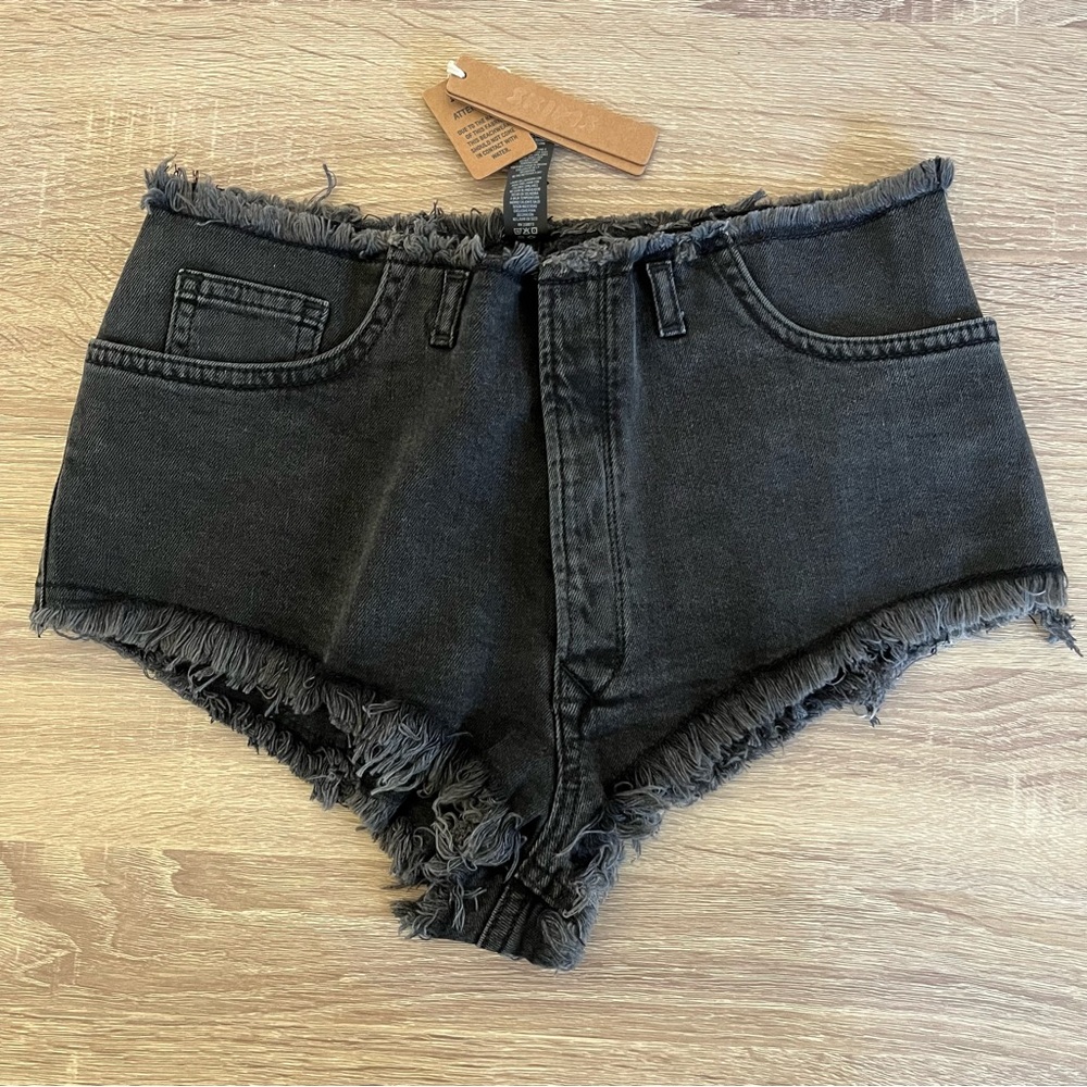 NWT 🌟 SKIMS Denim Swim Mid-Waist Bottoms Black Denim Wash 99% Cotton Small
